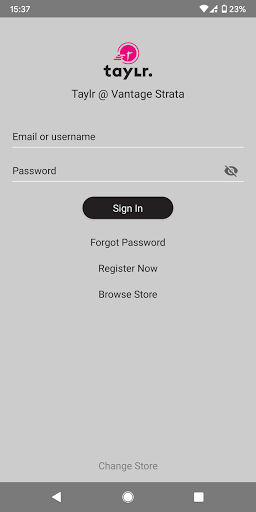 Android application taylr. screenshort