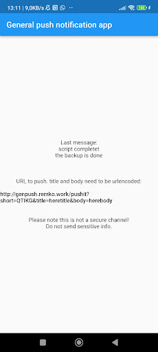 General push app Screen 2