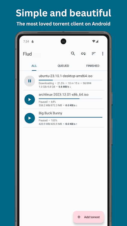 Flud - Torrent Downloader - New - (Android)