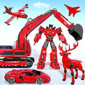 Snow Excavator Robot Car Games Mod + Apk(Unlimited Money/Cash) screenshots 1