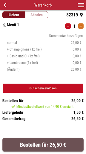 Pöckinger Pizza Service Screen 2
