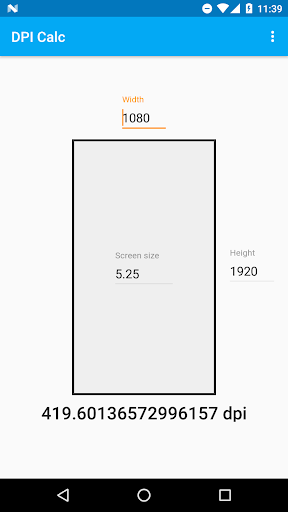 Android application DPI Calculator screenshort