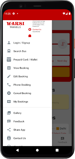 Android application Warsi Travels screenshort