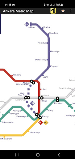 Ankara Metro Map Screen 2