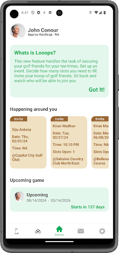 Android application ActionGolfers screenshort