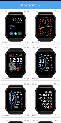Android application Amazfit GTS WatchFaces screenshort