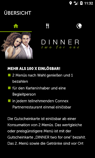 Android application DINNER two for one (AT) screenshort