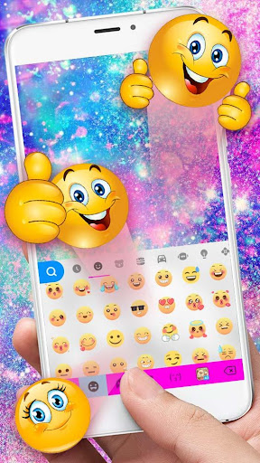 Silver Glitter Galaxy Keyboard Screen 2