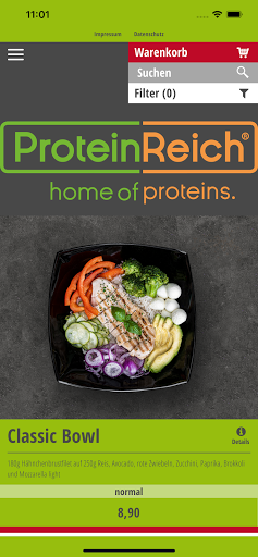 Android application ProteinReich screenshort