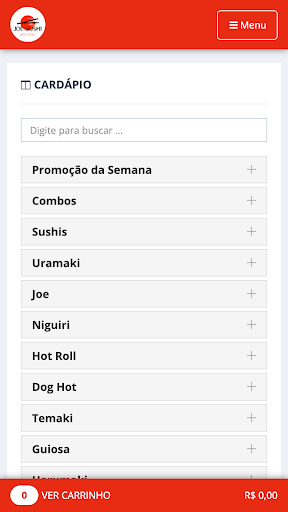 Joe Sushi Screen 2
