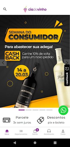 Android application Cia do Vinho screenshort