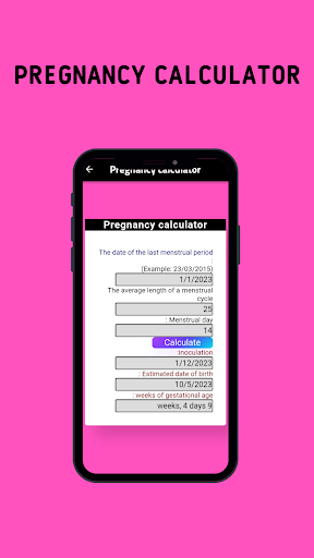 pregnancy calculator Screen 3
