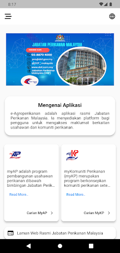 e-Agroperikanan DOF Screen 2
