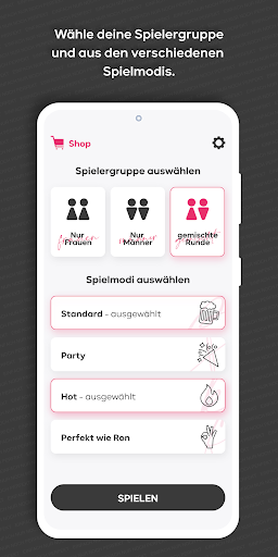 Android application Perfekt App Trinkspiel screenshort