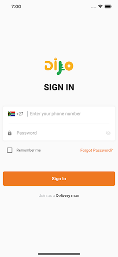 Android application Dijo Delivery screenshort