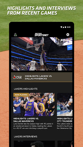 Screenshot of Spectrum SportsNet: Live Games