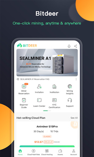 Android application Bitdeer-Bitcoin Mining Service screenshort