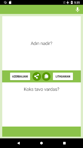 Android application Azerbaijani-Lithuanian Transla screenshort
