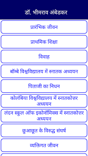 Android application Dr. B.R Ambedkar History Hindi screenshort