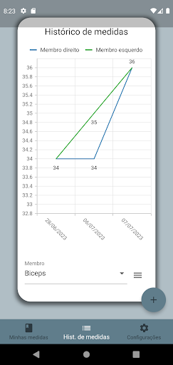 Android application Minhas Medidas screenshort