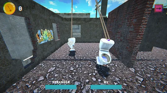 Toilet Battle on a Rope