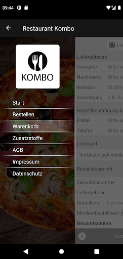 Android application Restaurant Kombo screenshort