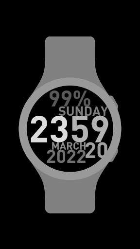 Huge Grey Watch Face Screen 2