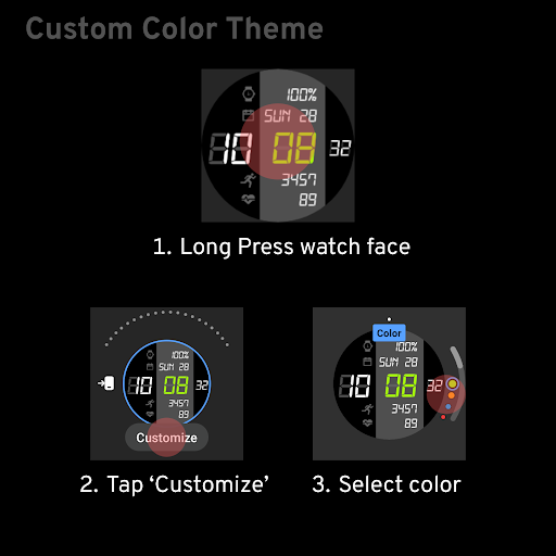 LCD Custom Color Watch Face Screen 3