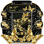 Golden Butterfly Glitter Launcher Theme Apk