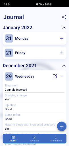 Android application myCath screenshort