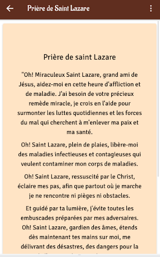 Prière de Saint Lazare Screen 2