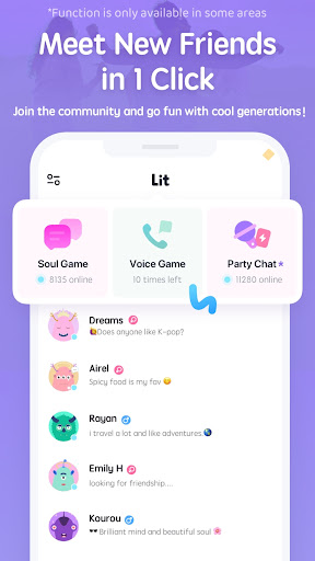 Android application Lit—Make new friends screenshort