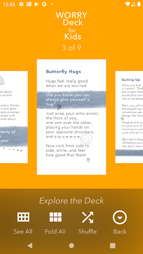Android application WORRY Deck for Kids screenshort