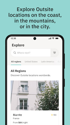 Android application Outsite screenshort