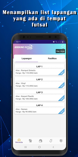 Booking Futsal System Screen 2