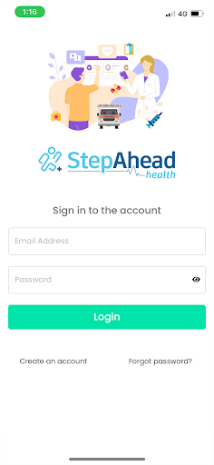 Android application StepAhead Health screenshort