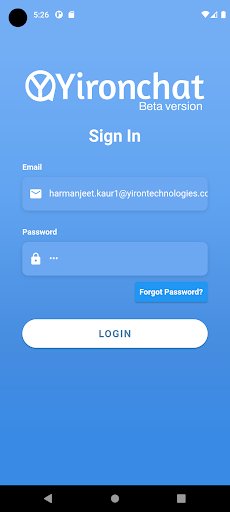 Android application YIRON CHAT screenshort