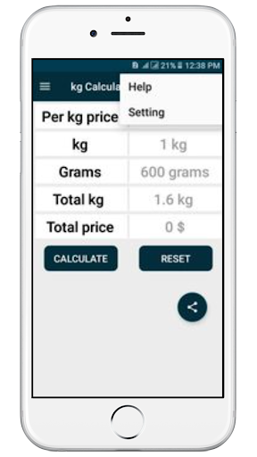 Shop calculator Screen 2