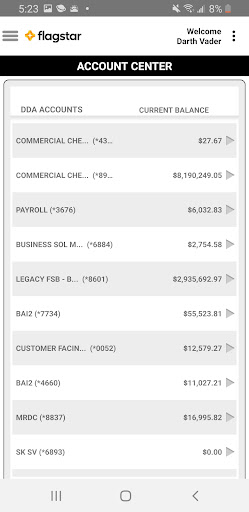 Flagstar Corporate ConnectTM Screen 2