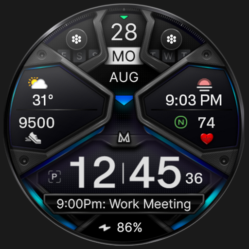 MD326 3D Modern Watch Face