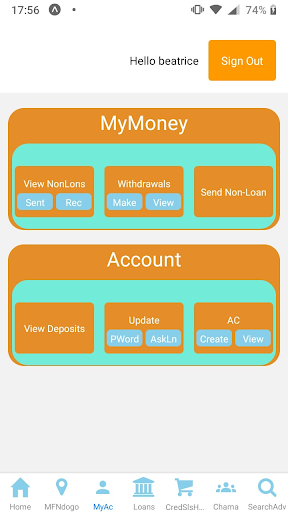 Android application mifedha screenshort