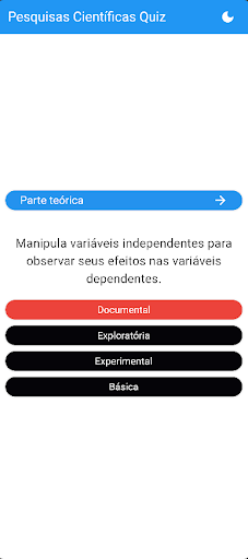Pesquisa Científica Quiz Screen 2