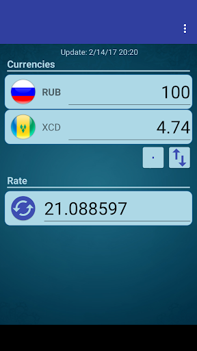 Android application RUS Ruble x East Carib. Dollar screenshort