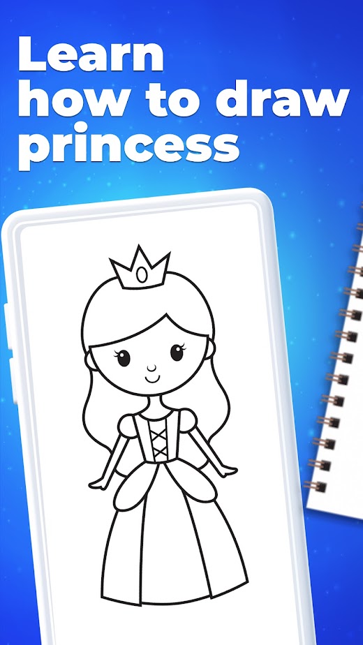 Android application How to draw Princess screenshot