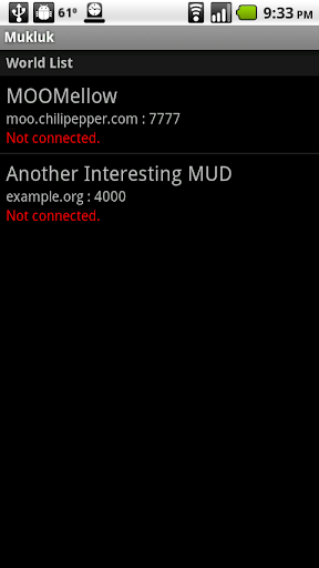 Android application Mukluk MUD Client screenshort