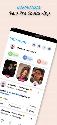 Android application Infinitum - New Era Social App screenshort