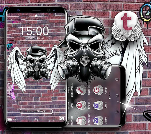 Skull Graffiti Launcher Theme