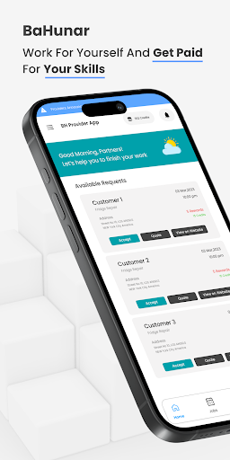 Android application BaHunar Provider screenshort