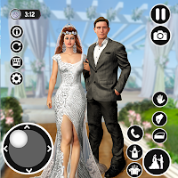 Newlyweds Couple Happy Family Virtual Wedding Game