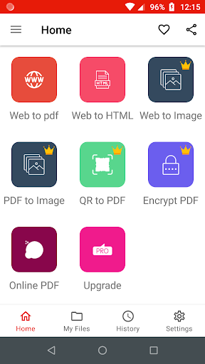 Web page to PDF, HTML, PNG, QR Screen 2